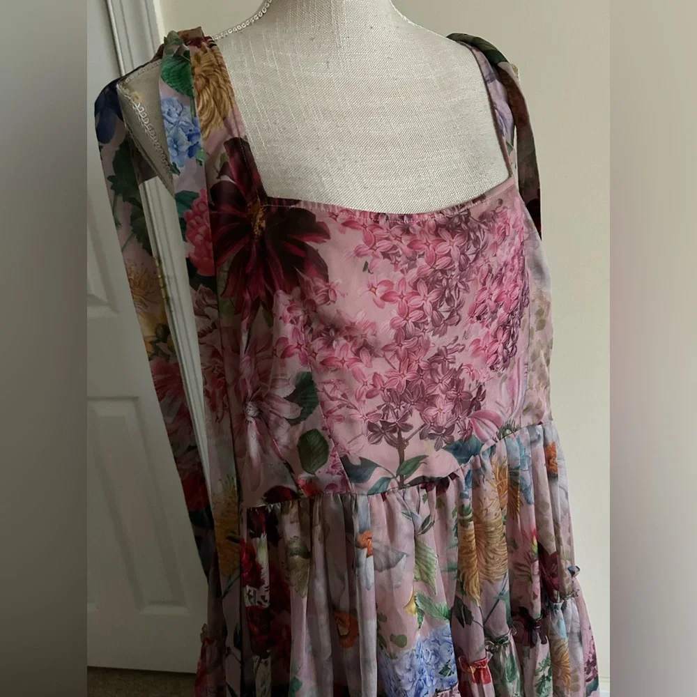 Anthropologie Geisha Designs Isabella Floral Midi Puffy Dress size XXL - Picture 3 of 11